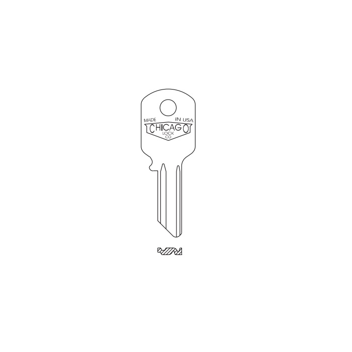 DK-P-9 Chicago Key Blank - 4-Pin Tumbler