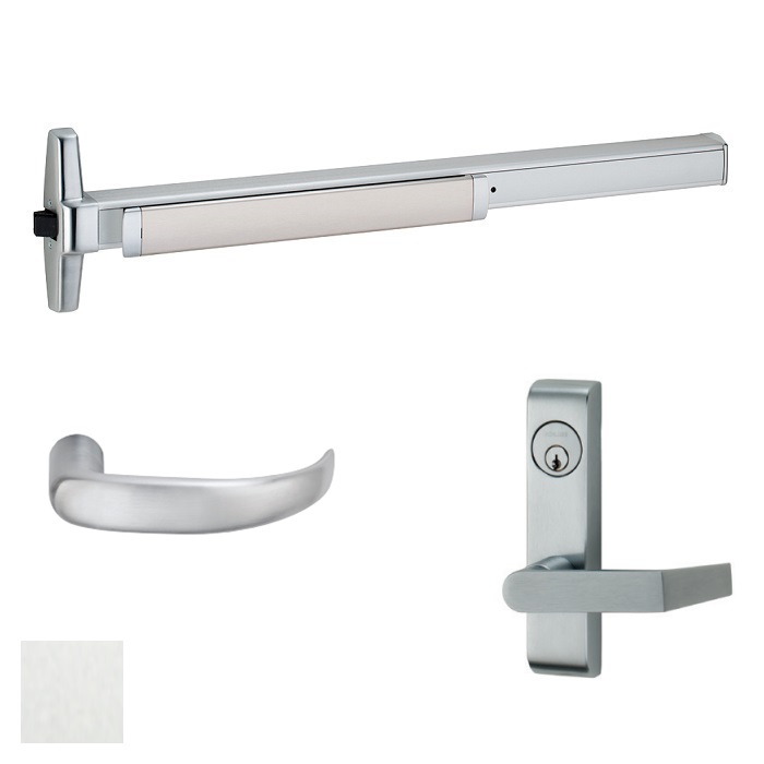 33A-L-4FT-28-LHR-360L-17 4 ft. 33A-Series Left Hand Reverse Rim Exit Device with Lever Trim - 628 Satin Aluminum Clear