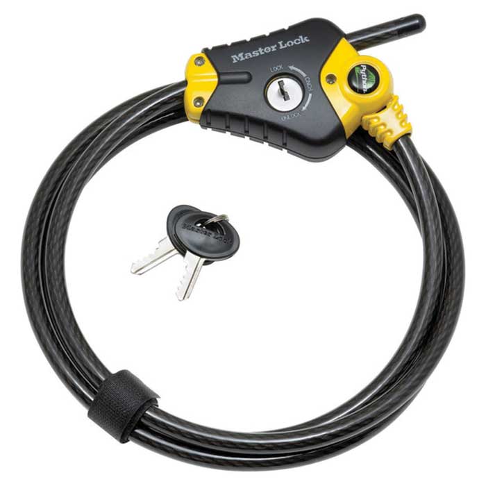 8413XDPF 6 ft. x 0.37 in. Python Combination Locking Cable - Yellow & Black