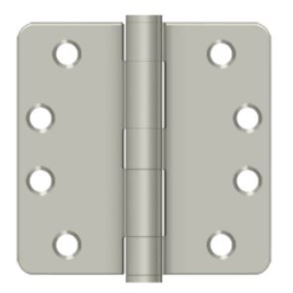 COM4014-15 4 x 4 x 0.25 in. Radius Corner Plain Bearing Commercial Steel Hinge - Satin Nickel