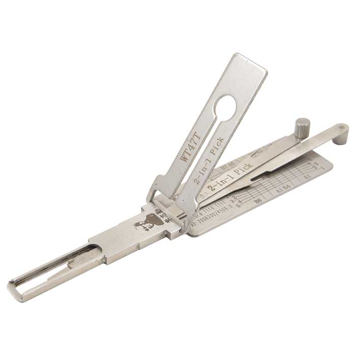 LISHI2-1SAAB-WT47 2-in-1 7 or 8 Cut 4-Track High Security Auto Lock Picking Tool for WT47 Saab