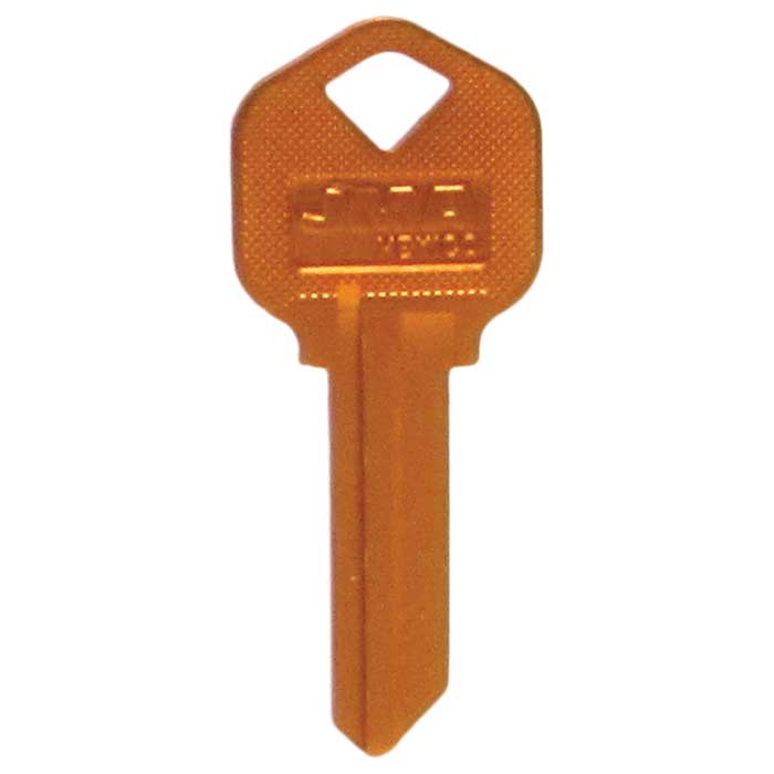 KW1-1.AN Aluminum KW1 Orange Key Blank
