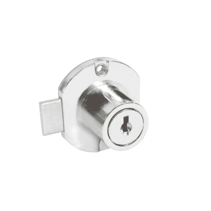 C8704-14A-KA346 0.93 in. Right-Hand Disc Tumbler Drawer Lock - Deadbolt Type - Keyed Alike 346 - Bright Polished Nickel