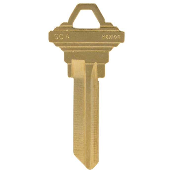 SC4-JMA Brass SLG-4E-Brass Key Blank