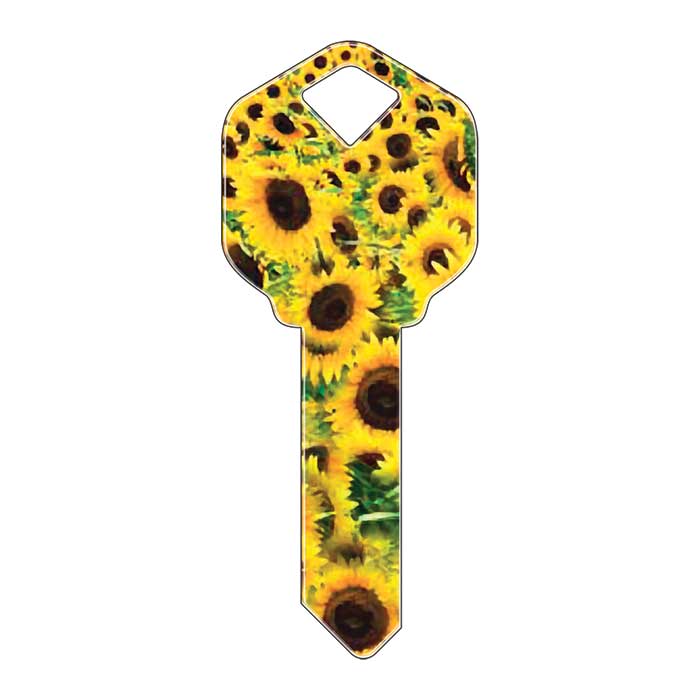 KW-HK14 2.8 in. Happy Keys Sunflowers Key Blank