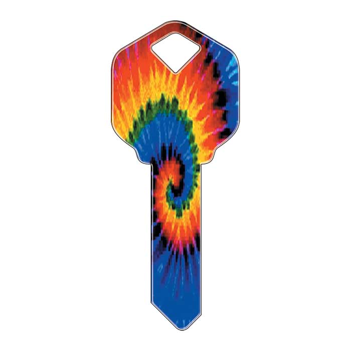 KW-HK2 1.95 in. Happy Keys Tie Dye Key Blank