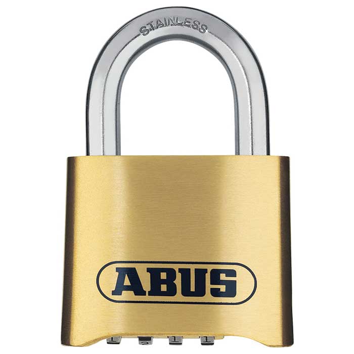 180IB-50C 1 in. Shackle Marine Solid Brass Resettable Padlock - 4-Dial Stainless Steel