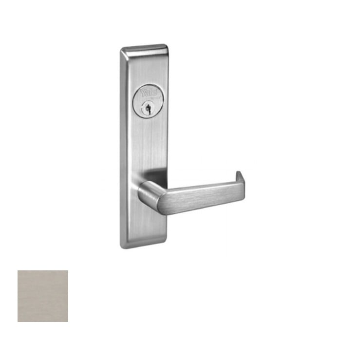 AU-656F-630-RHR-LC Yale Exit Device Augusta Right Hand Reverse Lever Trim for Escutcheon by Nightlatch Cylinder - 630 Satin Stainless Steel