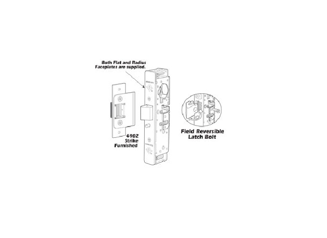 4913-46-IB 1.5 in. Backset x Right Hand & Left Hand Reverse Heavy-Duty Deadlatch Body without Faceplate