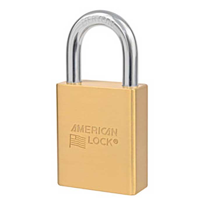 A3650-D125KZ 1.75 in. Door Key Compatible Brass Padlock