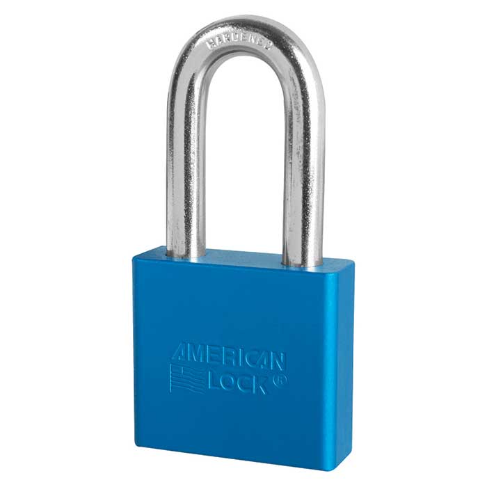 A1306-BLU-KD 2 in. Body & 2 in. Shackle Rekeyable Aluminum Safety Padlock - Keyed Different - Blue