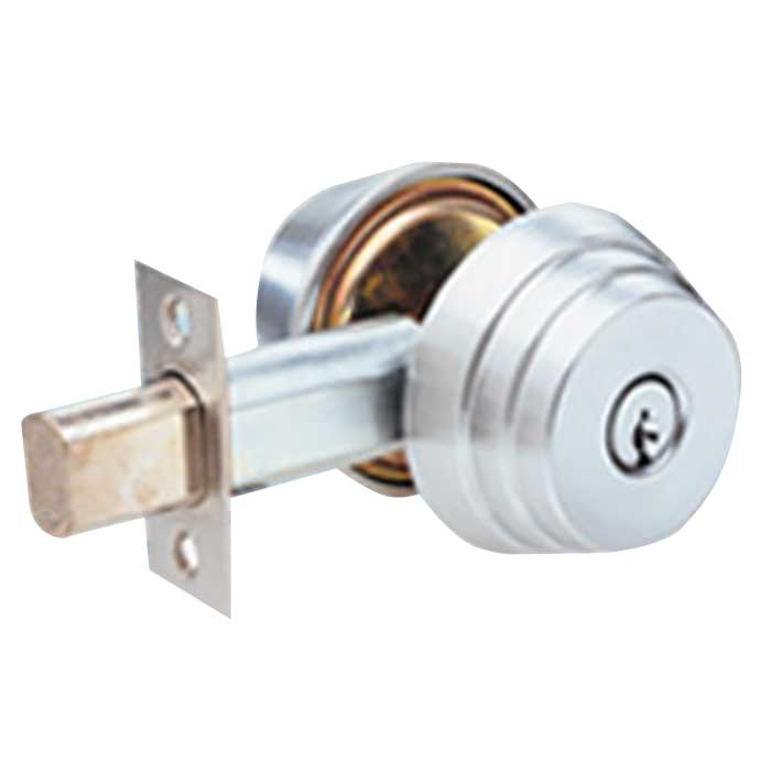E61-26D-346-144-KD-CS 3.15 in. E Series Grade 2 Deadbolt with 1.125 in. Square Corner & 2.75 in. Backset, 626-US26D Satin Chrome
