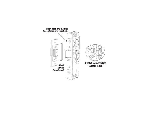 4913-36-IB 1.12 in. Backset x Right Hand & Left Hand Reverse Heavy-Duty Deadlatch Body without Faceplate