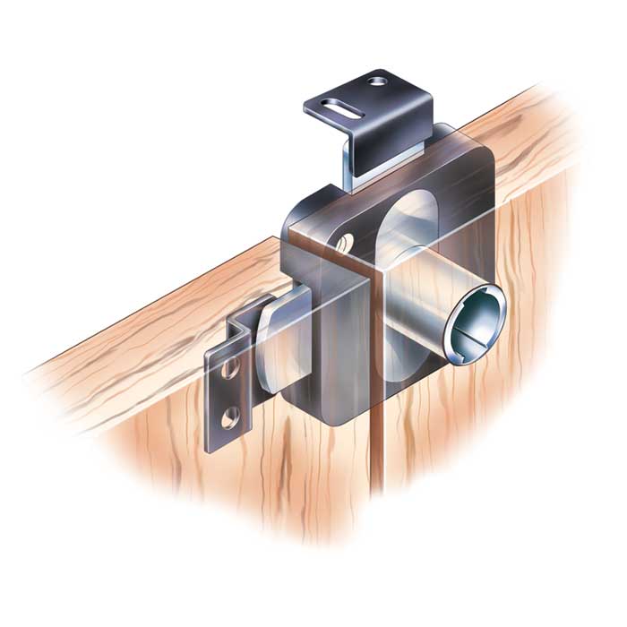 C255CB Timberline Double Door Lock - Opposite Mount - Zinc Plated