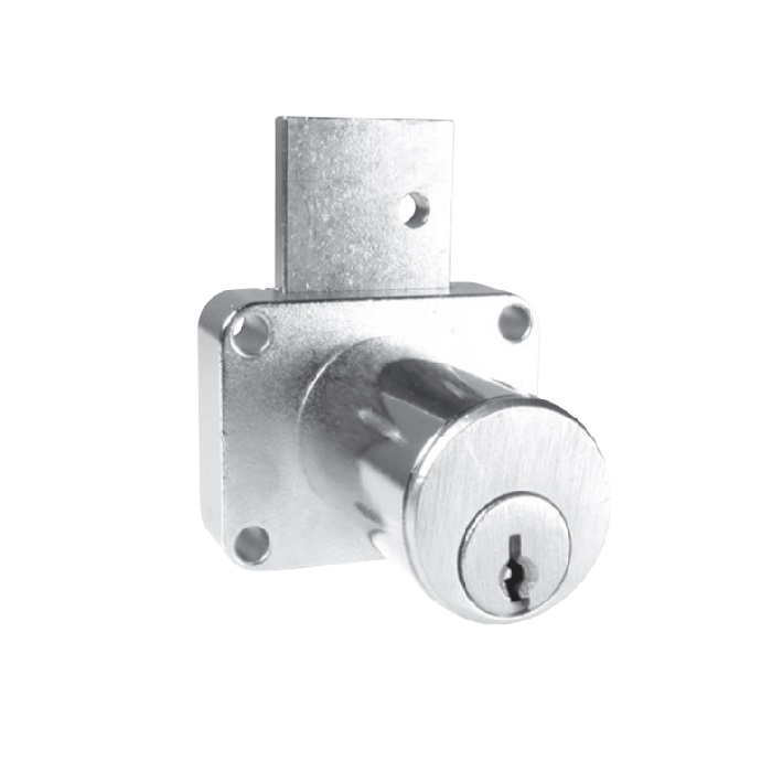 C8178-26D-KD 0.87 in. Pin Tumbler Surface-Mount Drawer Lock - Deadbolt Type - Keyed Different - Satin Chrome