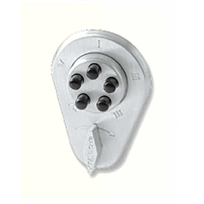 6.2 in. 900 Series Auxiliary Pushbutton Deadbolt Spring Latch with Thumb Turn & 0.625 in. Deadlocking Spring Latch, 626-US26D Satin Chrome