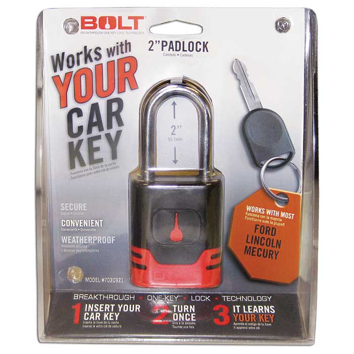 Strattec Security 7018519 Bolt Auto Key Codeable Padlock for Ford 82 Groove