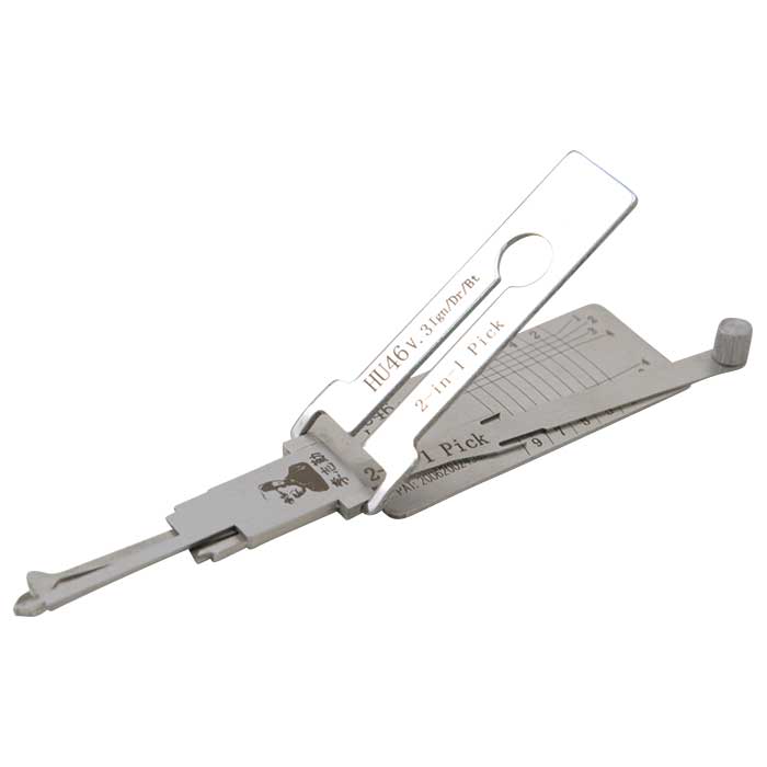LISHI2-1HU46 2-in-1 10-Cut 4-Depth Regular Security Auto Lock Picking Tool for 1997-2002 Cadillac Catera