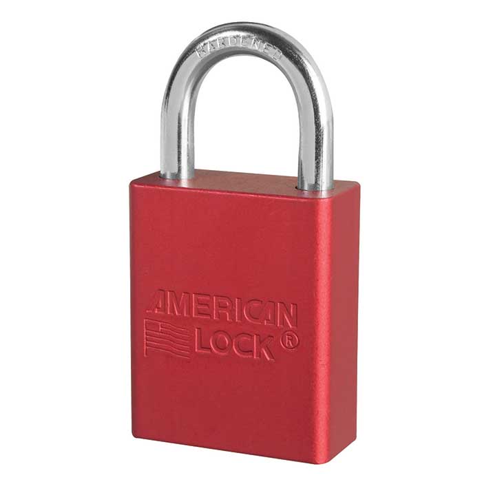 A1105KZ-RED 1.5 in. Body & 1 in. Shackle 5-Pin Safety Padlock - Zero Bitted - Red