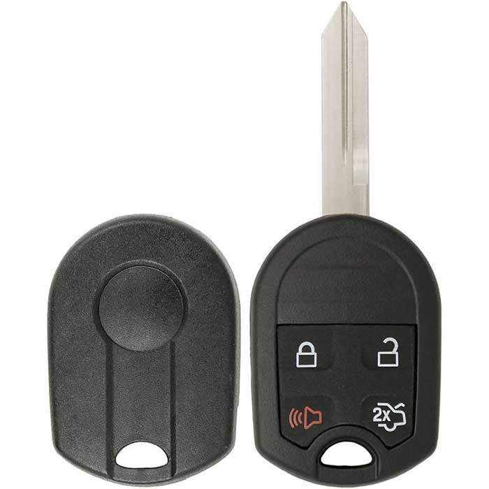 222-FD-SHELL   Style 4 Button Remote Head Key Shell for Ford 164-R8073 - Standard Blade