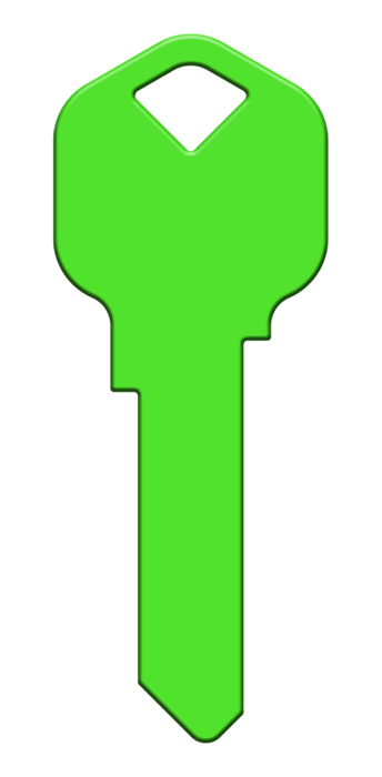 SC1-HK73 Happy Keys Neon Green Key Blank