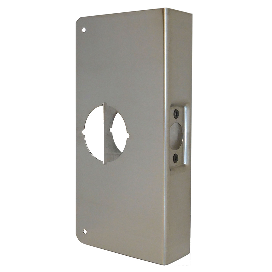 Don Jo Manufacturing 2-CW-S 4 x 9 in. Wrap Around Plate for Cylindrical Locks - Stainless Steel