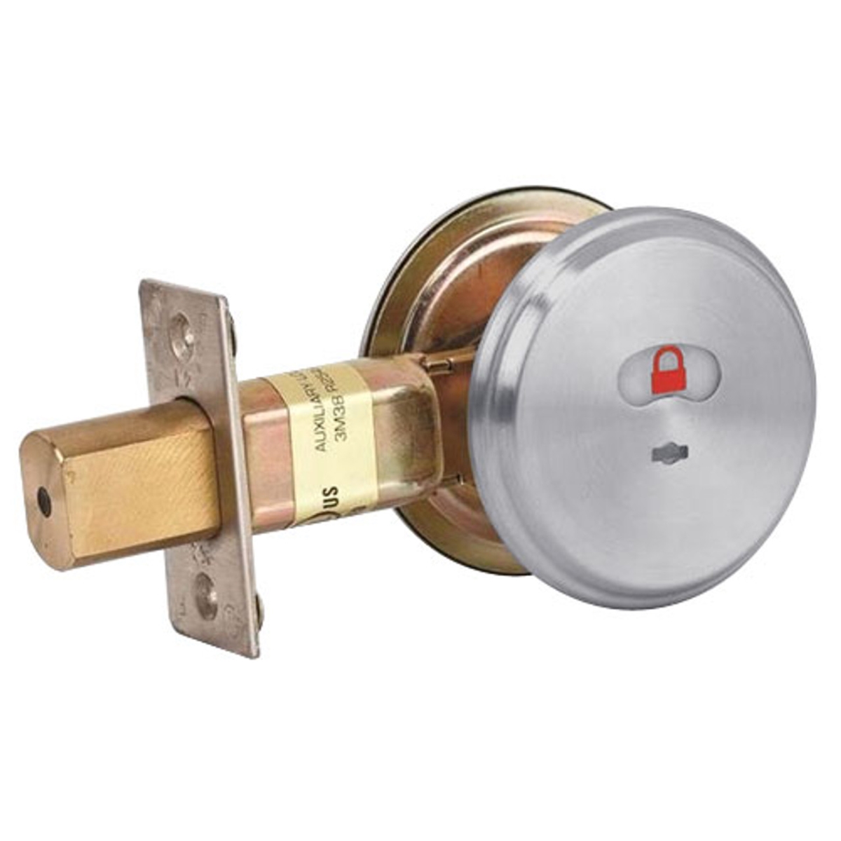 QDB285-626-S4-DBS QDB285 Series Standard Duty Auxiliary Indicator Deadbolt with 2.75 in. Square Latch, 626-US26D Satin Chrome