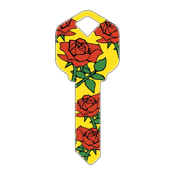 KW-HK18 3.5 in. Happy Keys Roses Key Blank