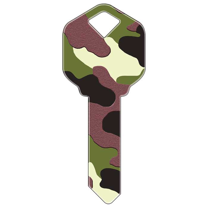 KW-HK4 0.45 in. Happy Keys Camouflage Key Blank