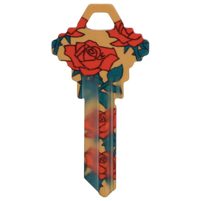 SC1-HK18 3.1 in. Happy Keys Roses Key Blank
