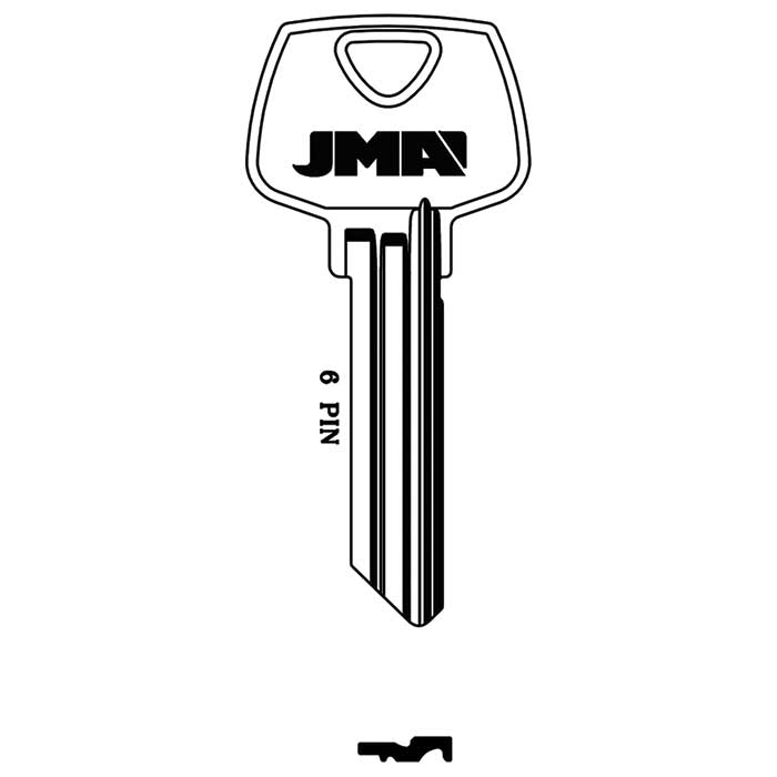 S22-JMA LA Brass Sargent 6-Pin Key Blank