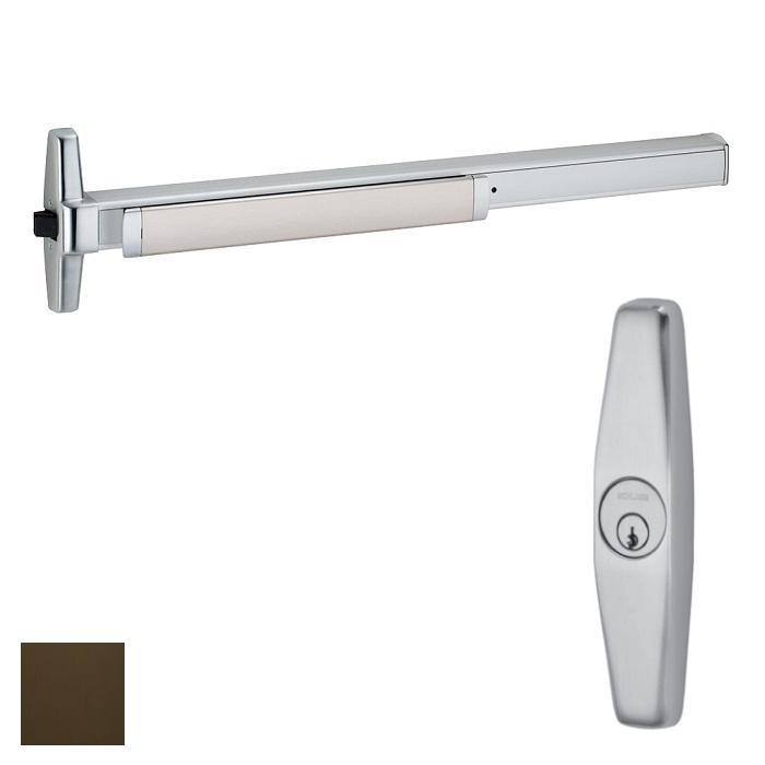 33A-NL-OP-4FT-313-388NL 4 ft. 33A Series Rim Exit Device with Night Latch Trim - 710 Duranodic Dark Bronze