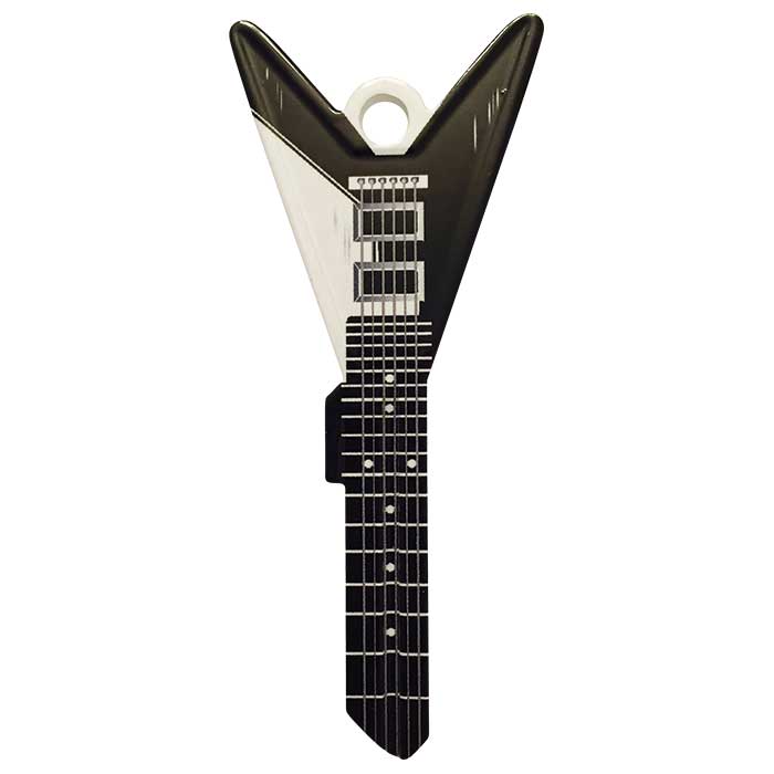 4661 KW1 Black Flying V Guitar Key Blank