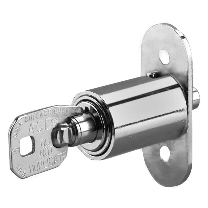 C5170-KD Chicago Ace II Sliding Door Lock - Keyed Different - Bright Polished Chrome