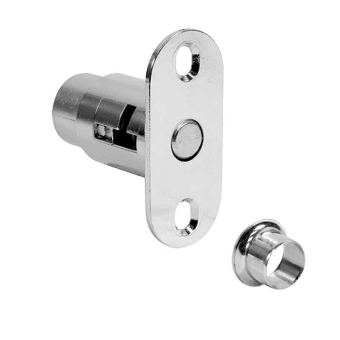 C8043-26D-KD 1 in. Disc Tumbler Sliding Door Lock - Plunger - Keyed Different - Satin Chrome