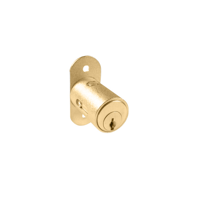 C8142-4-KD 1.12 in. Pin Tumbler Showcase Lock - Keyed Different - Satin Brass