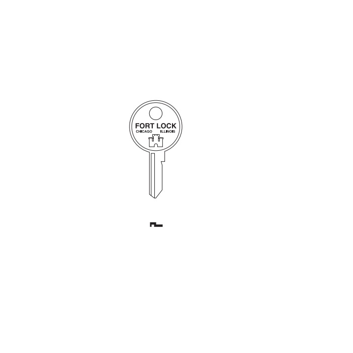 KT1 Fort Key Blank for 1T Series Cam Lock