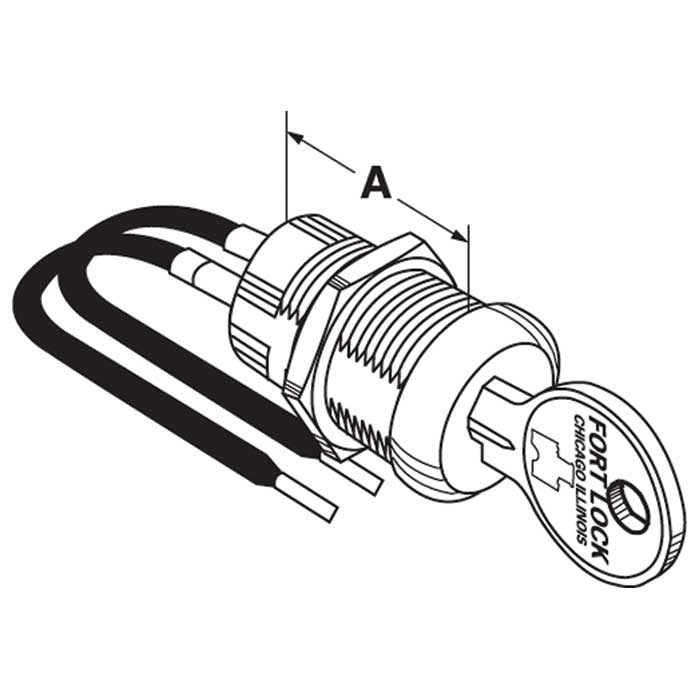 SW2-3118AD-KA217 1.12 in. Fort Maintained Switch - Two Key-Pull Positions - Keyed Alike 217 - Bright Polished Nickel