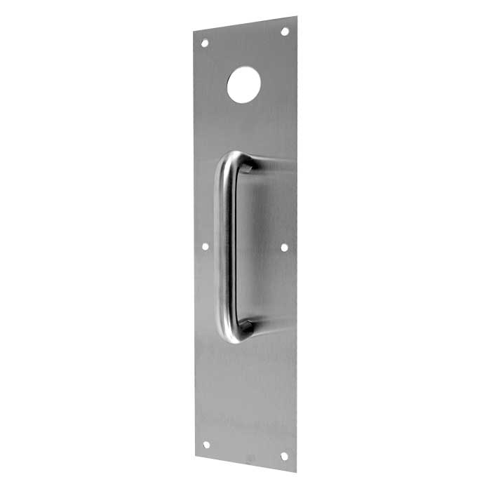 Don Jo Manufacturing CFC-7115-630 4 x 16 in. Pull Plate with 1.25 in. Cylinder Hole - Satin Stainless Steel
