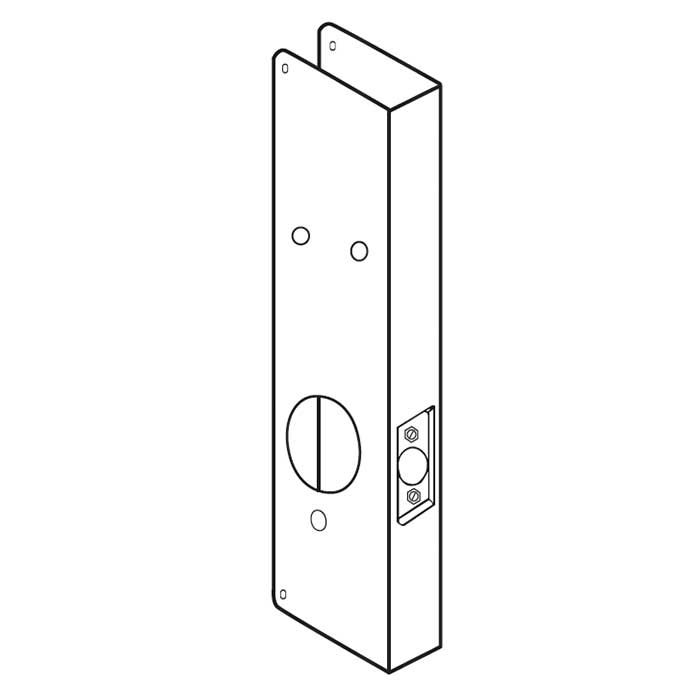 Don Jo Manufacturing E2000-CW-S 15 x 5.12 in. Wrap Around Door Plate for Kaba E2000 Series Electronic Locks - Stainless Steel