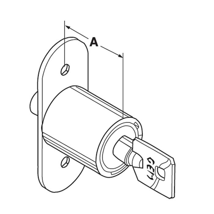 SD1990-KA79 Fort Plunger Sliding Door Lock - Keyed Alike 79 - Satin Chrome