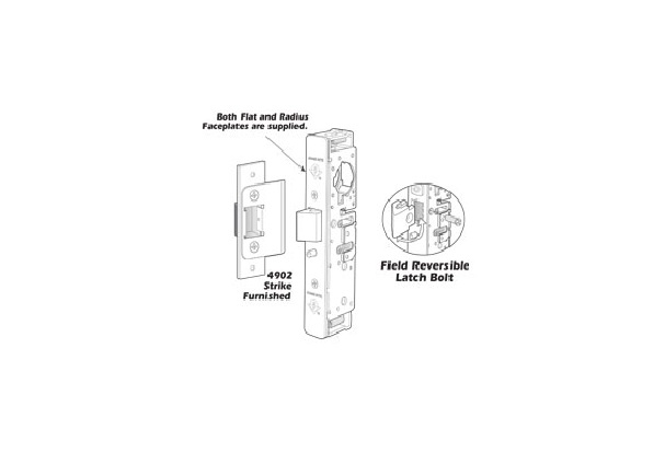 4913-45-IB 1.5 in. Backset x Left Hand & Right Hand Reverse Heavy-Duty Deadlatch Body without Faceplate