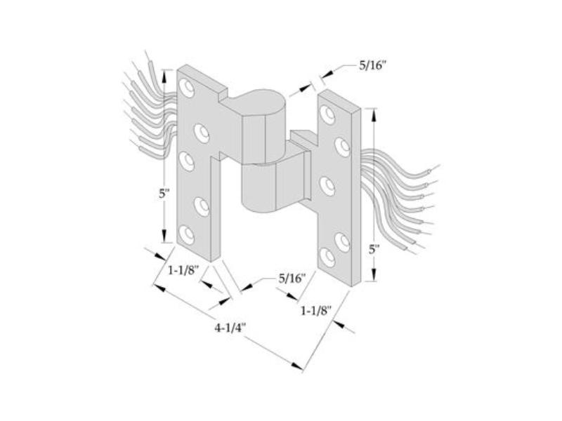 E019-RH-26D 0.75 in. Right Hand E019 Electrified Intermediate Pivot, 626-US26D Satin Chrome