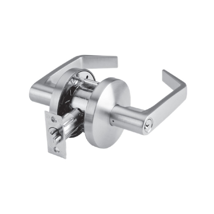 Dormakaba USA - Dorma Hardware C550-D-LRC-626 C550 Office Entry Conventional Cylinder Lever Lockset, 626-US26D Satin Chrome