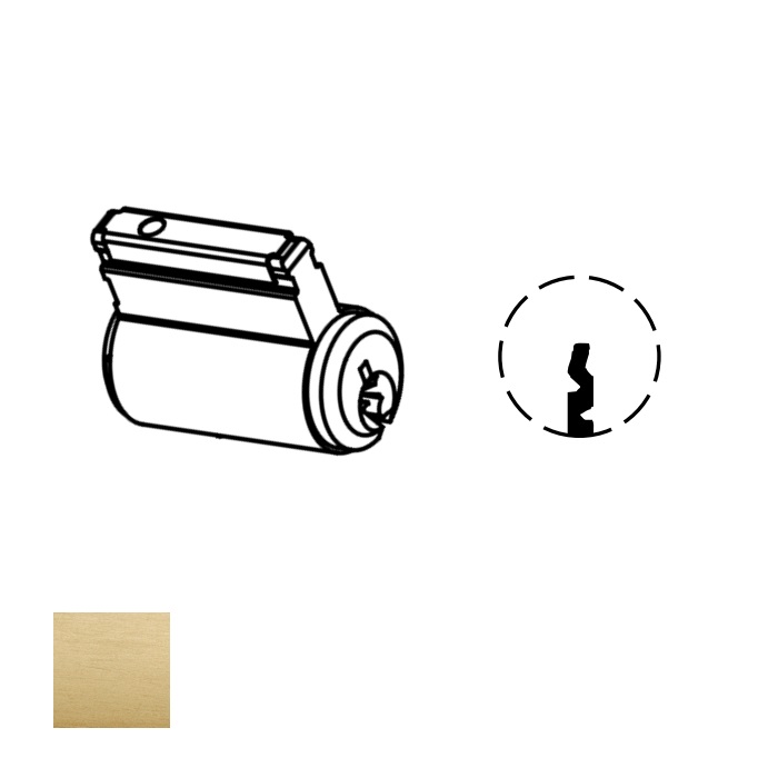 CR2300-L4-606 6-Pin L4 Keyway PL5000 Series Fixed Core Standard Padlock Cylinder - 606 Satin Brass