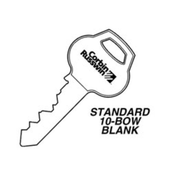 N18-6PIN-10 6-Pin N18 Keyway Single Section Standard Bow Key Blank - Nickel Silver