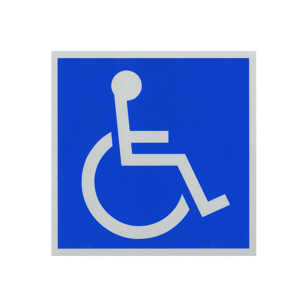 162 6 x 6 in. Handicapped Symbol Reflective Decal - Blue