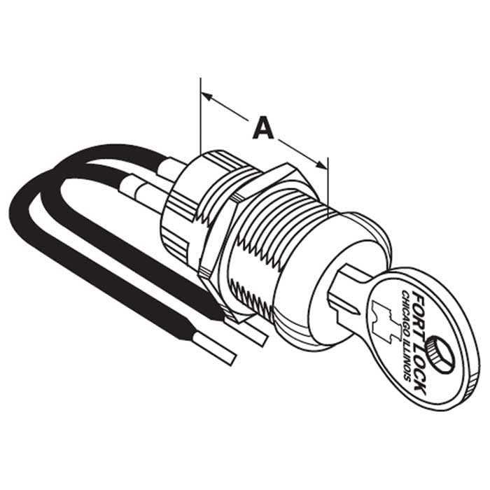SW2-3118AD-KD 1.12 in. Fort Maintained Switch - 2 Key Pull Positions - Keyed Different - Bright Polished Nickel