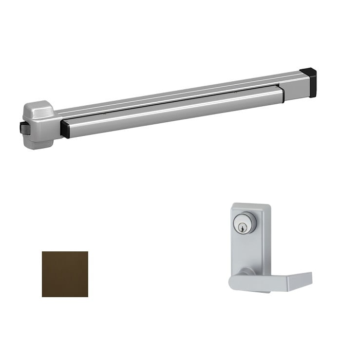 RX-22L-4FT-313-RHR-230L-06 4 ft. 22 Series-Rim Device with RX-Request to Exit Switch & 06 Lever Trim - 695 Dark Bronze Painted