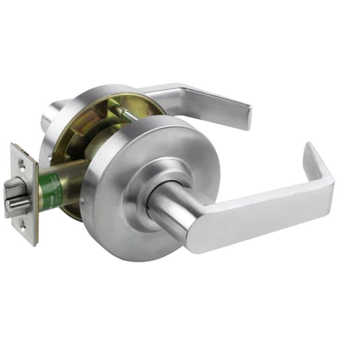 MLX01-SR-26D MLX Series Passage Cylindrical Lever Lock with 1.25 x 4.875 in. & 1.25 in. Lip Square Corner, 626-US26D Satin Chrome